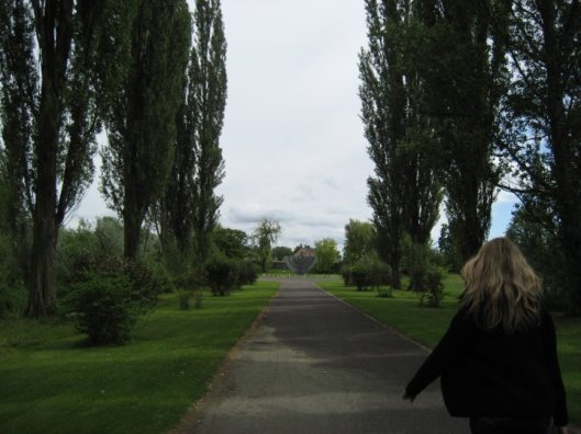 walk to the cemetery at Theresienstadt concentration camp